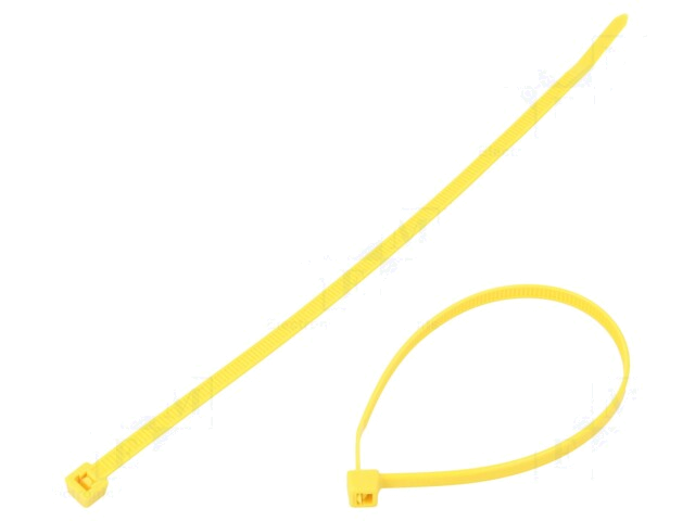 Kabelbinder; L: 200mm; W: 4,6mm; polyamide; 225N; geel; Ømax: 50mm Kabelbinder; L: 200mm; W: 4,6mm; polyamide; 225N; geel; Ømax: 50mm